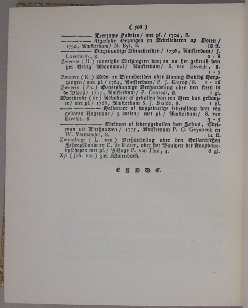 Naamregister van de bekendste en meest in gebruik zynde Nederduitsche boeken, ... voorheen uitgegeven door JOHANNES VAN ABKOUDE, Nu overzien, verbeterd en tot het jaar 1787 vermeerderd door REINIER ARRENBERG. Tweede druk. - Afbeelding 6