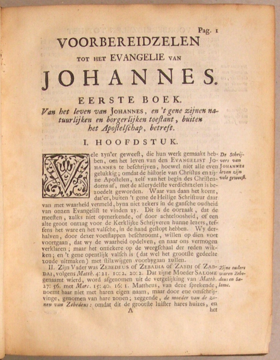 Uitlegging van het Evangelie van den H. Johannes, Waar in de woorden en spreekwyzen verklaart, de waarheden, die er in opgesloten leggen, in het licht gestelt, en de order en het doelwit van den Evangelist aangewezen worden. Vertaalt door Dirk Smout. Deel 1 en 2 (van 3). - Afbeelding 3