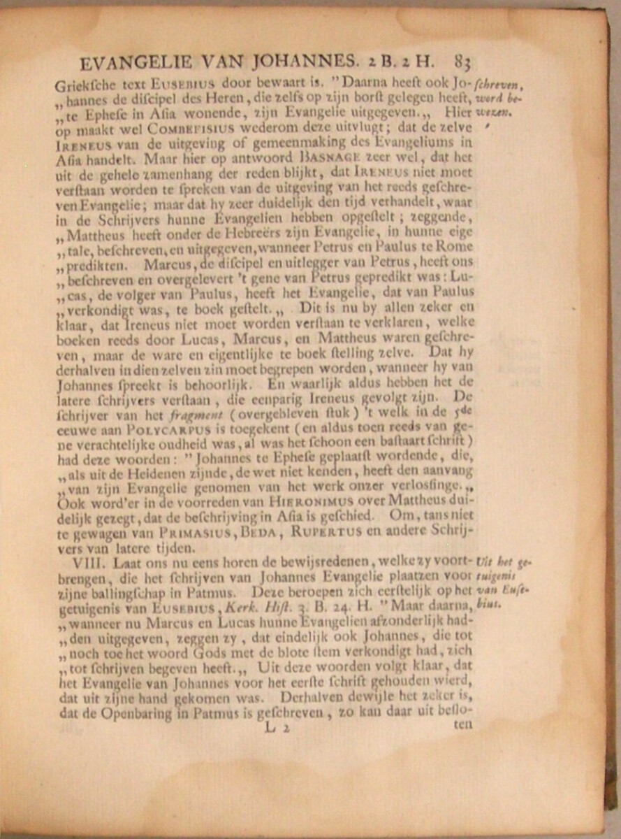 Uitlegging van het Evangelie van den H. Johannes, Waar in de woorden en spreekwyzen verklaart, de waarheden, die er in opgesloten leggen, in het licht gestelt, en de order en het doelwit van den Evangelist aangewezen worden. Vertaalt door Dirk Smout. Deel 1 en 2 (van 3). - Afbeelding 4