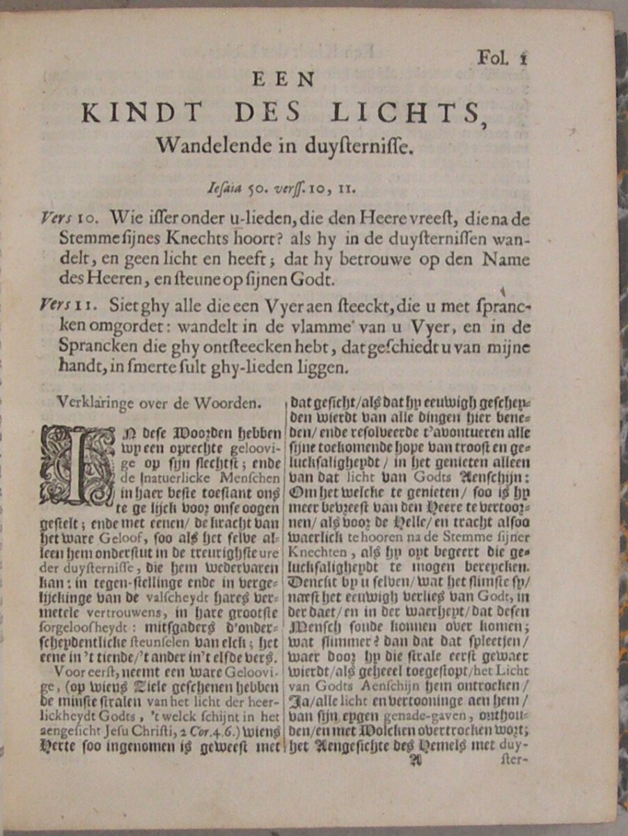 Opera, Ofte alle de Theologische Werken, Meest betreffende de Praktijke der Godtzaligheidt, en den Wandel van een Christen, in de plichten nevens Godt en zijne Even-naasten: Van den zeer Geleerden Thomas Goodwin. Uyt het Engels getrouwelijk vertaelt en van Nieus overzien Door Mr. Jacobus Koelman (...) Met twee nodige Registers verzien. Noit soo by malkanderen gedrukt. - Afbeelding 3