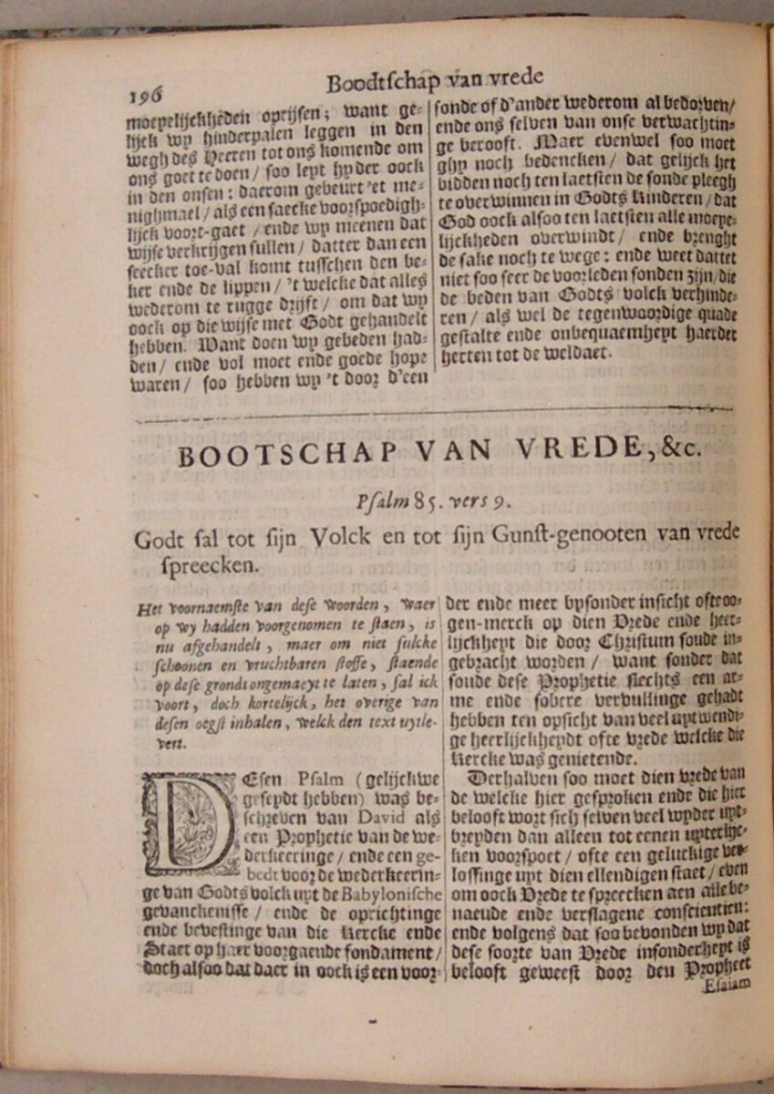 Opera, Ofte alle de Theologische Werken, Meest betreffende de Praktijke der Godtzaligheidt, en den Wandel van een Christen, in de plichten nevens Godt en zijne Even-naasten: Van den zeer Geleerden Thomas Goodwin. Uyt het Engels getrouwelijk vertaelt en van Nieus overzien Door Mr. Jacobus Koelman (...) Met twee nodige Registers verzien. Noit soo by malkanderen gedrukt. - Afbeelding 7