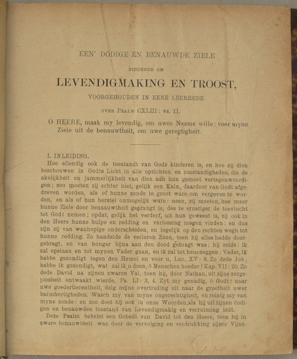 Verzameling van leerredenen, waar in vertoont wordt uit verscheide texten De Afgezakte Kranke en kwynende staat der Geloovigen, voornamentlyk in dezen Tydt, tot Overtuiginge en Beschaminge over hunne Ongestalte (...) Nieuwe en onveranderde Uitgave. Onder toezigt en met eene Voorrede van P. Deetman, Predikant te 's Grevelduin Capelle. - Afbeelding 3