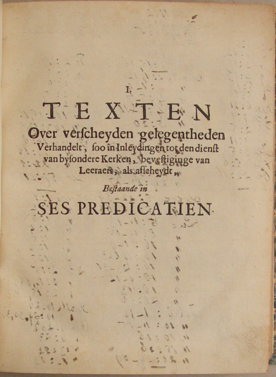 Versameling van eenige Predikatien, Over uytgelesen Plaetsen van 't Woord Gods - Afbeelding 3