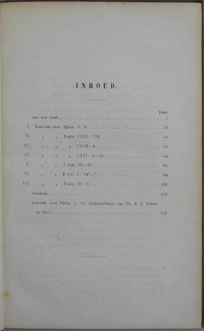 Zevental nagelaten leerredenen van wijlen Ds. G.J. Gobius du Sart, laatst predikant te Arnemuiden. Met eene lijkrede van zijn eerw. broeder, Ds. J.J. Gobius du Sart, Predikant te Raamsdonk. - Afbeelding 5