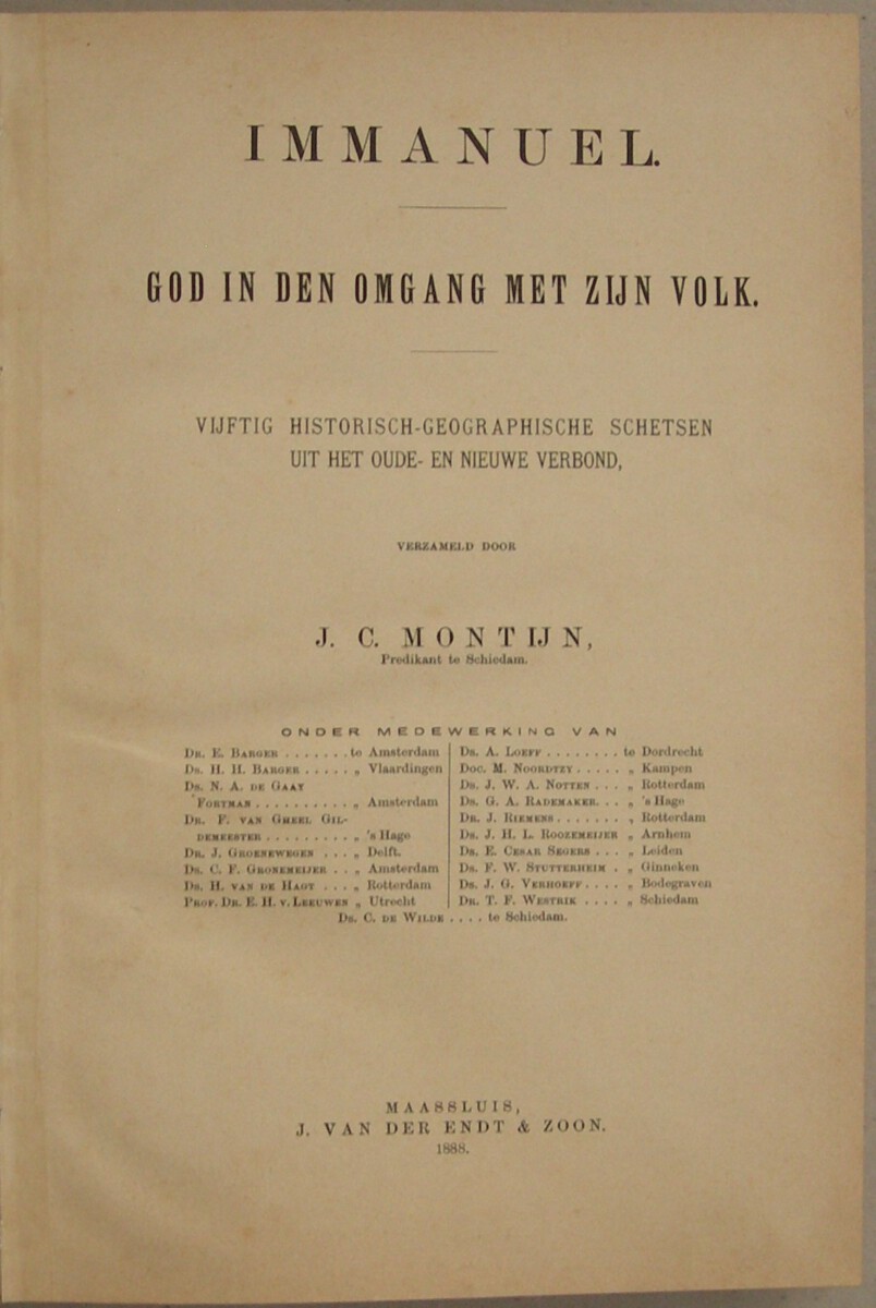 Immanuel. God in den omgang met zijn volk. Vijftig historisch-geografische schetsen uit het oude- en nieuwe verbond. - Afbeelding 2