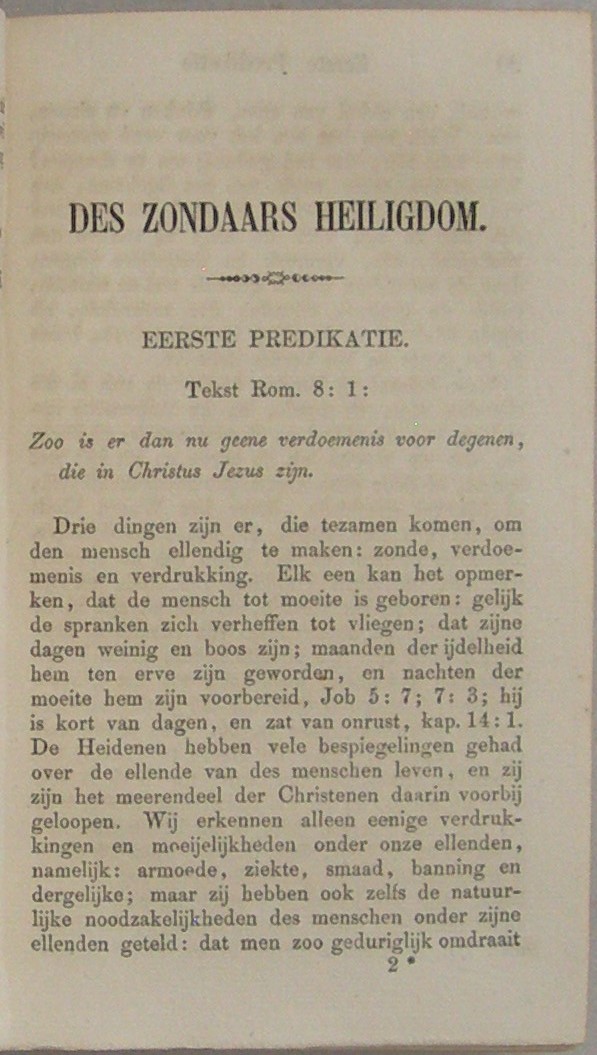 Des zondaars heiligdom, of ontdekking van de heerlijke privilegien, aangeboden aan de boetvaardigen en geloovigen onder het evangelie, In XL predicaties over Rom. VIII:1-15 (...) Uit het engelsch vertaald door Jakobus Koelman (...) Met eene aanprijzende voorrede van (...) M. Leydecker (...) Nieuwe uitgave met een voorwoord door J. Beijer, Predikant te Leeuwarden. - Afbeelding 5