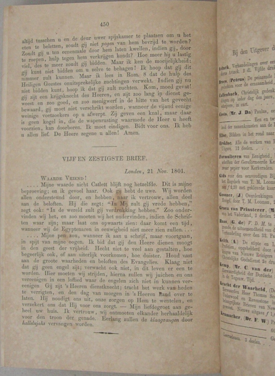 Omicron. Brieven over verschillende onderwerpen. Uit het Engelsch door M.J. Chevallier. WAARBIJ: Nalatenschap. Brieven aan onderscheidene personen en over verschillende onderwerpen, ten vervolge op de Cardiphonia en Omicron. Nieuwe Uitgave. - Afbeelding 10