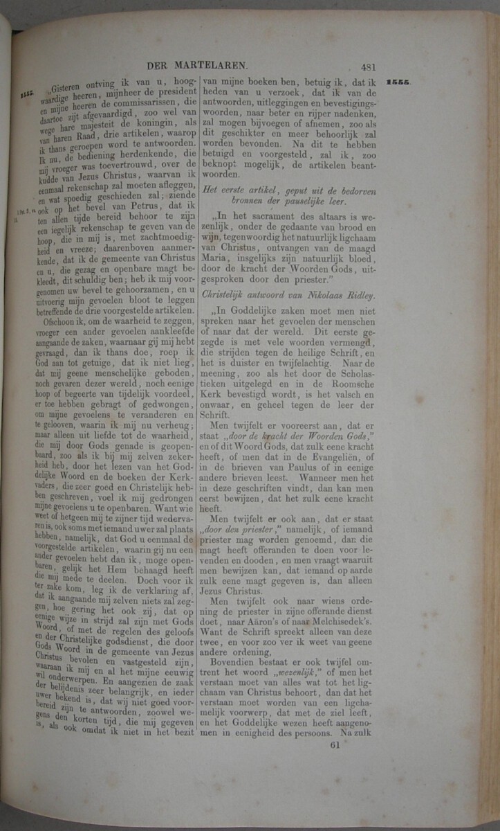 Geschiedenis der martelaren, die om de getuigenis der Evangelische waarheid hun bloed gestort hebben; van Christus onzen Zaligmaker tot het jaar 1655; niet alleen in de Nederlanden maar ook in Frankrijk, Engeland, Schotland, Spanje, Italië, Duitschland, Amerika en andere landen. Benevens vele van hunne brieven en belijdenissen (...) Met platen. Nieuwe uitgave. - Afbeelding 8