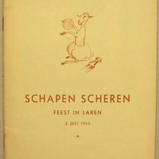 Schapen scheren. Feest in Laren, 2 juli 1955.