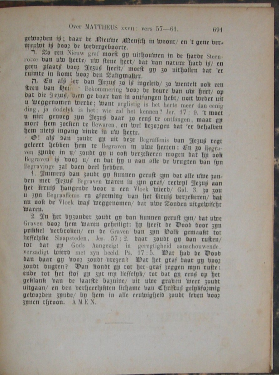 De Kruis Triomph van Vorst Messias, Ofte Verhandelingen over het Lyden, Sterven en Begraven van den Heiland der Uitverkoren Wereld; Volgens overeenstemminge der Vier Euangelisten, in desselfs oogwit Verklaart en Toegepast en Gepredikt (...) Onveranderde Uitgave volgens het Oorspronkelijke in 1745. - Afbeelding 8