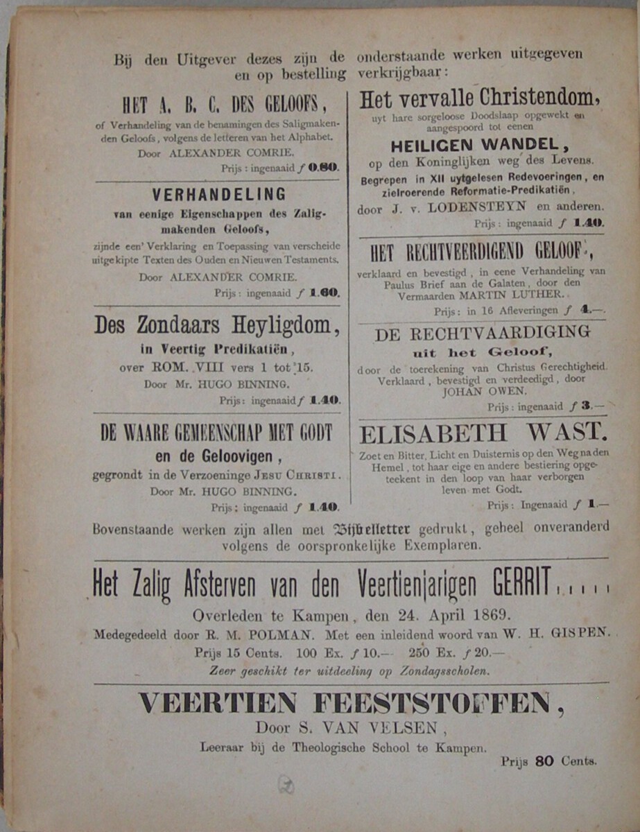 De Kruis Triomph van Vorst Messias, Ofte Verhandelingen over het Lyden, Sterven en Begraven van den Heiland der Uitverkoren Wereld; Volgens overeenstemminge der Vier Euangelisten, in desselfs oogwit Verklaart en Toegepast en Gepredikt (...) Onveranderde Uitgave volgens het Oorspronkelijke in 1745. - Afbeelding 9
